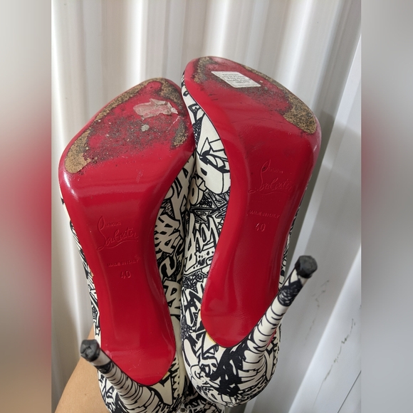 Gravitissima 100 Lycra thigh high black & white boot. - Picture 8 of 11